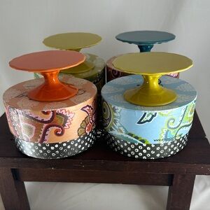 Rosanna Blue and White Cupcake Pedestal